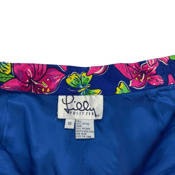 Lilly Pulitzer Vintage Floral Shorts 10 High Waist - Picture 3 of 12